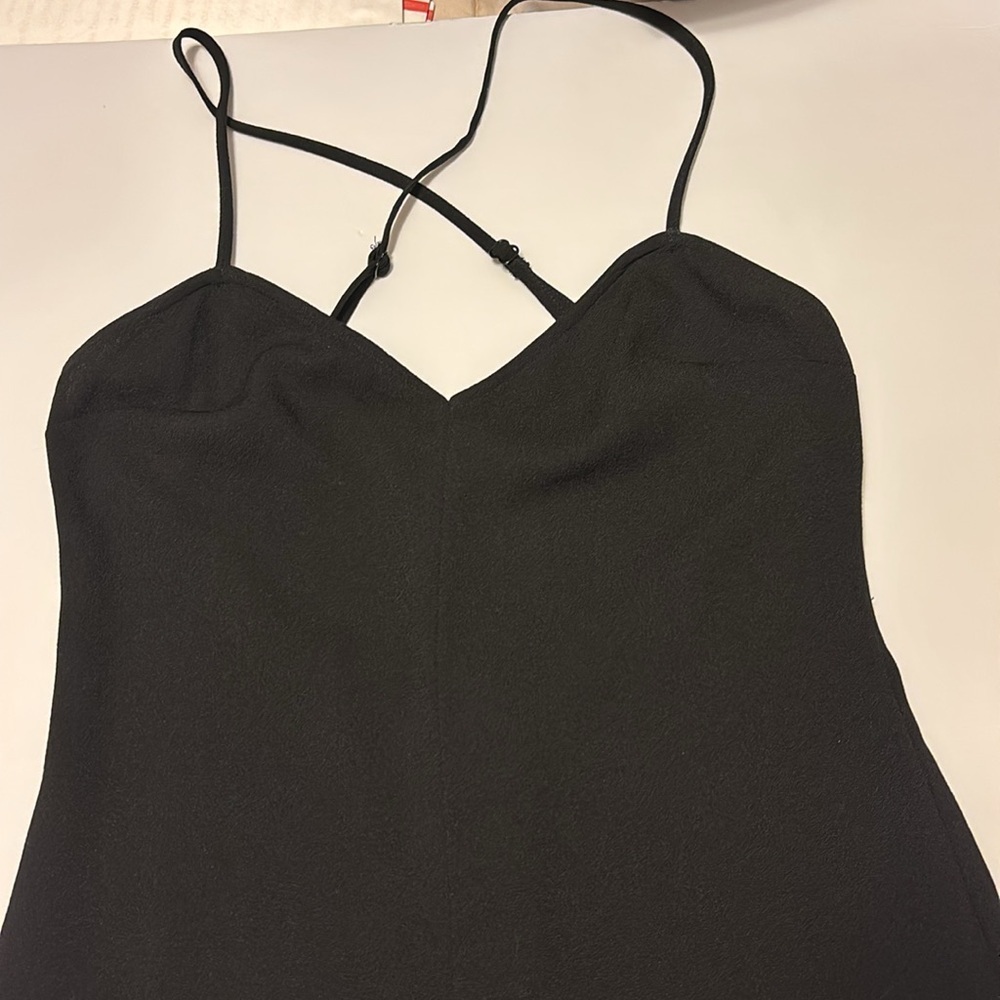 AMERICAN APPAREL SIZE XS BLACK JUMPSUIT WITH ADJUSTED SPAGHETTI STRAPS LOW BACK